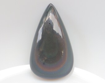 Cabujón de ojo de obsidiana arcoíris, gema natural de ojo de obsidiana arcoíris para joyería, piedra suelta, cristal curativo, cabujón n.° 1631