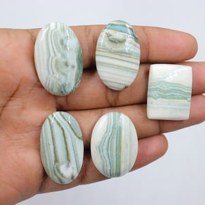5 Pieces Lot, Saturn Chalcedony Cabochon, Natural Saturn Chalcedony For Making Jewelry, Loose Stone, Pendant Stone, Throat Chakra #8402
