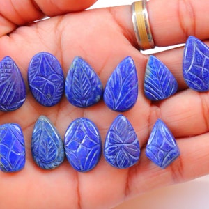 11 Pieces Lot Lapis, Lazuli Carving Cabochon, Lapis Lazuli Cabochon, Loose Stone For Jewelry Use, Gemstone, Pendant Stone, Cabochon #4504