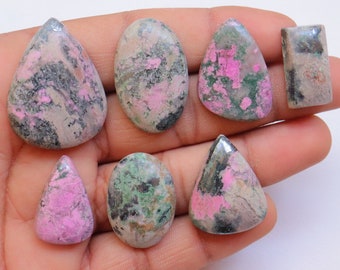 7 Pieces Lot Pink Cobalt Calcite Cabochon, Natural Calcite Gemstone, Cobalto For Jewelry Making, Handmade And hand polished Stone #8342