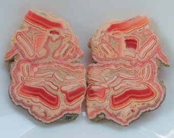 Rhodochrosit-Paar-Scheibe, natürlicher Rhodochrosit-Edelstein, loser Stein, handgefertigte Politur, Kristall, rosa Rhodochrosit-Rhodochrosit-Platte #6604