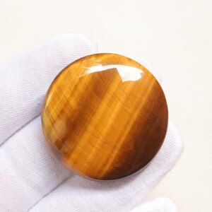 Yellow Tiger Eye Round Cabochon, Natural Yellow Tiger Eye Round Gemstone, Loose Stone For Jewelry Making Tiger, Handmade Gemstone #10471