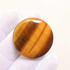 Yellow Tiger Eye Round Cabochon, Natural Yellow Tiger Eye Round Gemstone, Loose Stone For Jewelry Making Tiger, Handmade Gemstone #10478