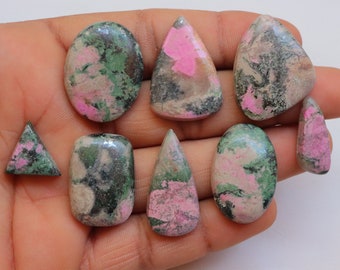 8 Pieces Lot Pink Cobalt Calcite Cabochon, Natural Calcite Gemstone, Cobalto For Jewelry Making, Handmade And hand polished Stone #8340