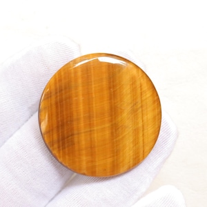 Yellow Tiger Eye Round Cabochon, Natural Yellow Tiger Eye Round Gemstone, Loose Stone For Jewelry Making Tiger, Handmade Gemstone #10475
