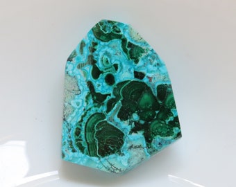 Rodaja de crisocola malaquita de diseño, piedra de crisocola malaquita natural, malaquita pulida, piedra para joyería, regalo para ella #8763