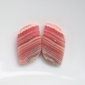 Top Grade Quality Rhodochrosite Pair Cabochon, Natural Desginer Rhodochrosite Matched Pair Gemstone, Loose Stone For Jewelry Making #10146