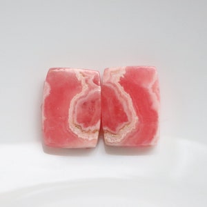Top Grade Quality Rhodochrosite Pair Cabochon, Natural Desginer Rhodochrosite Matched Pair Gemstone, Loose Stone For Jewelry Making #10142