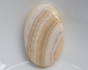 Superb Yellow Banded Calcite Cabochon, Natural Yellow Calcite Gemstone, Flatback Hand Polish Stone, Meditation Stone, Gift for her #9412