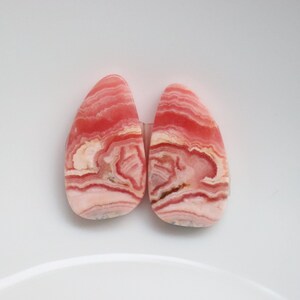 Top Grade Quality Rhodochrosite Pair Cabochon, Natural Desginer Rhodochrosite Matched Pair Gemstone, Loose Stone For Jewelry Making #10148