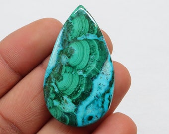 Cabujón de crisocola malaquita de diseño, piedra de crisocola malaquita natural, piedra suelta para la fabricación de joyas, regalo para ella, regalo para mamá #8676
