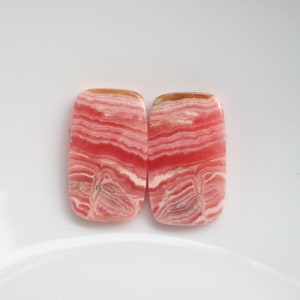 Top Grade Quality Rhodochrosite Pair Cabochon, Natural Desginer Rhodochrosite Matched Pair Gemstone, Loose Stone For Jewelry Making #10156