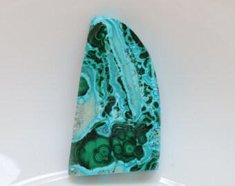 Rodaja de malaquita crisocola de diseñador, piedra de malaquita crisocola natural, malaquita pulida, piedra para hacer joyas, regalo para ella #8753