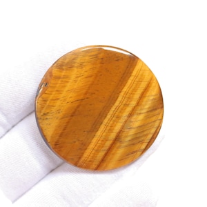 Yellow Tiger Eye Round Cabochon, Natural Yellow Tiger Eye Round Gemstone, Loose Stone For Jewelry Making Tiger, Handmade Gemstone #10472