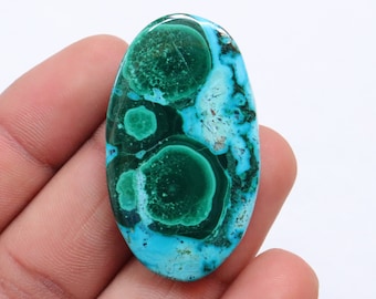 Cabujón de crisocola malaquita de diseño, piedra natural de crisocola malaquita, piedra suelta para la fabricación de joyas, regalo para ella, regalo para mamá #8677
