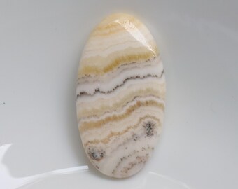 Superb Yellow Banded Calcite Cabochon, Natural Yellow Calcite Gemstone, Flatback Hand Polish Stone, Meditation Stone, Gift for her #9401