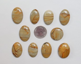 10 stycken fantastiska landskapsjaspis-cabochon, naturlig designerlandskapsjaspis-ädelsten, jaspis-cabochon, lös sten för smycken #9745