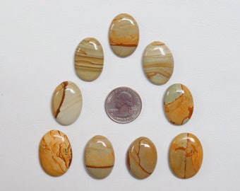 9 stycken fantastiska landskapsjaspis-cabochon, naturlig designerlandskapsjaspis-ädelsten, jaspis-cabochon, lös sten för smycken #9743