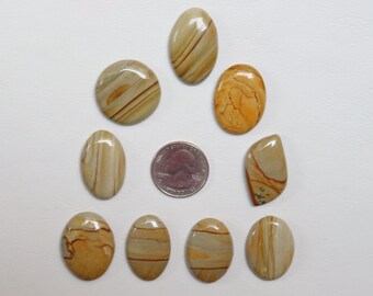 9 stycken fantastiska landskapsjaspis-cabochon, naturlig designerlandskapsjaspis-ädelsten, jaspis-cabochon, lös sten för smycken #9748