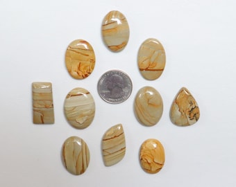 10 stycken fantastiska landskapsjaspis-cabochon, naturlig designerlandskapsjaspis-ädelsten, jaspis-cabochon, lös sten för smycken #9744