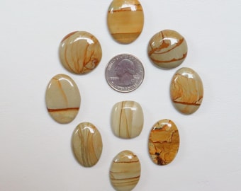 9 stycken fantastiska landskapsjaspis-cabochon, naturlig designerlandskapsjaspis-ädelsten, jaspis-cabochon, lös sten för smycken #9742