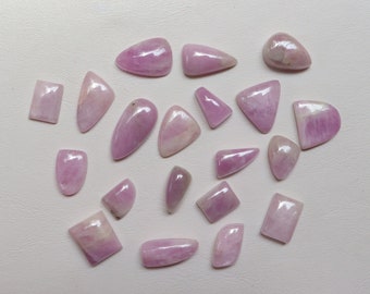 20 Pieces Lot, Pink Kunzite Cabochon, Natural Pink Kunzite Cabochon For Handmade Jewelry, Kunzite Crystal Kunzite Cab Gift For Her #8427
