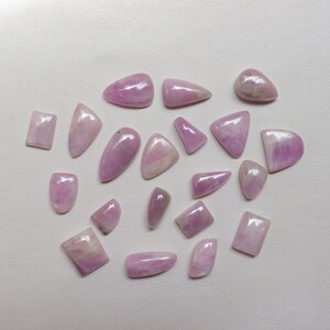 20 Pieces Lot, Pink Kunzite Cabochon, Natural Pink Kunzite Cabochon For Handmade Jewelry, Kunzite Crystal Kunzite Cab Gift For Her #8427