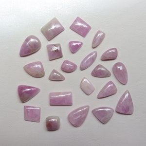 22 Pieces Lot, Pink Kunzite Cabochon, Natural Pink Kunzite Cabochon For Handmade Jewelry, Kunzite Crystal Kunzite Cab Gift For Her #8428