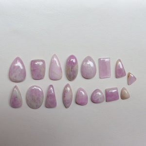 16 Pieces Lot, Pink Kunzite Cabochon, Natural Pink Kunzite Cabochon For Handmade Jewelry, Kunzite Crystal Kunzite Cab Gift For Her #8422