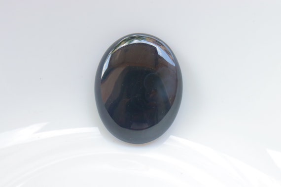 Lot De 10 Pierres Onyx Noir Naturelles – Cabochon Poli Ovale – 9x7mm – Inde