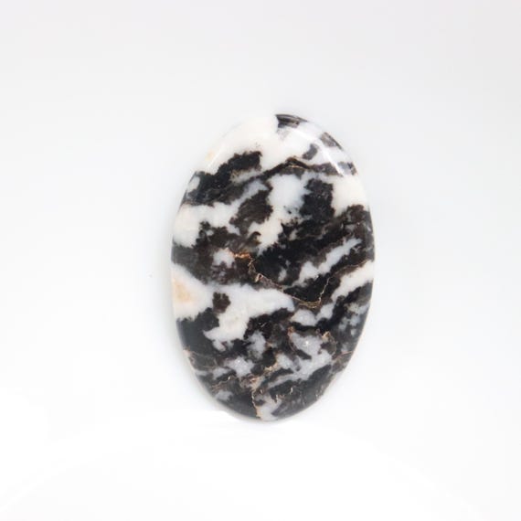 Designer Black Zebra Jasper Cabochon, Natural Black Zebra Jasper