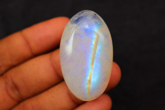 Rainbow Moonstone Cabochon, Natural Rainbow Moonstone Gemstone For Making Jewelry, Pendant Stone, Loose Stone, Healing Crystal,  #2836