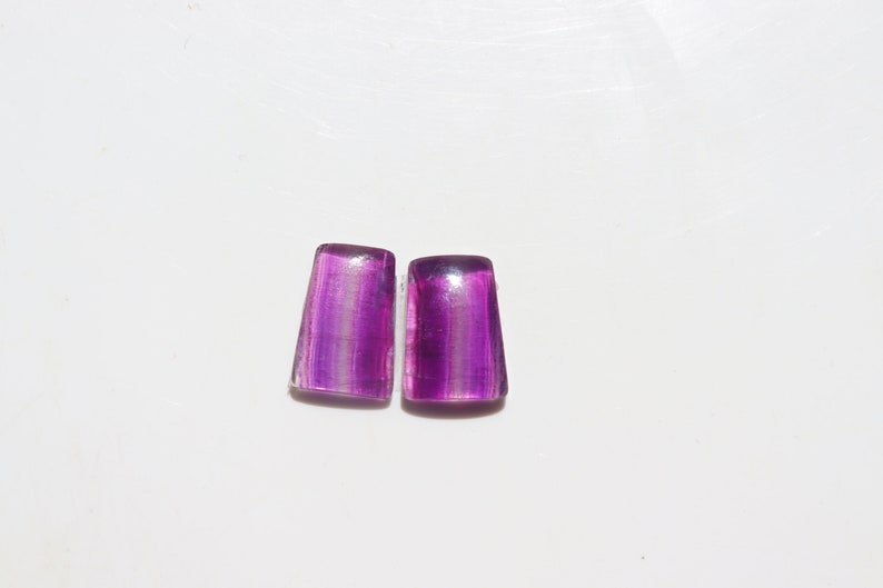 Lila Fluorit Cabochon, natürlicher lila Fluorit Edelstein, polierter Edelstein, loser Stein für Schmuck, Ohrring Stein, Heilstein #5677 Bild 2