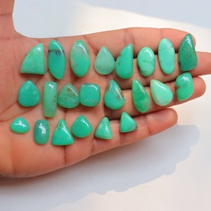 22 Pieces Lot,High Quality Green Chrysoprase Cabochon, Natural Chrysoprase Gemstone, flat back gemstone, Loose Stone For Jewelry Making#8452