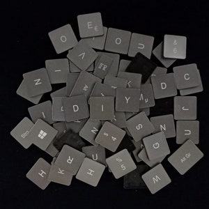 DIY keyboard handmade YOUR TEXT gray, Jewelry Supply, Computer Art Supply