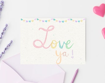 Pastel Valentine Love Card: Canva Template (Digital Download)