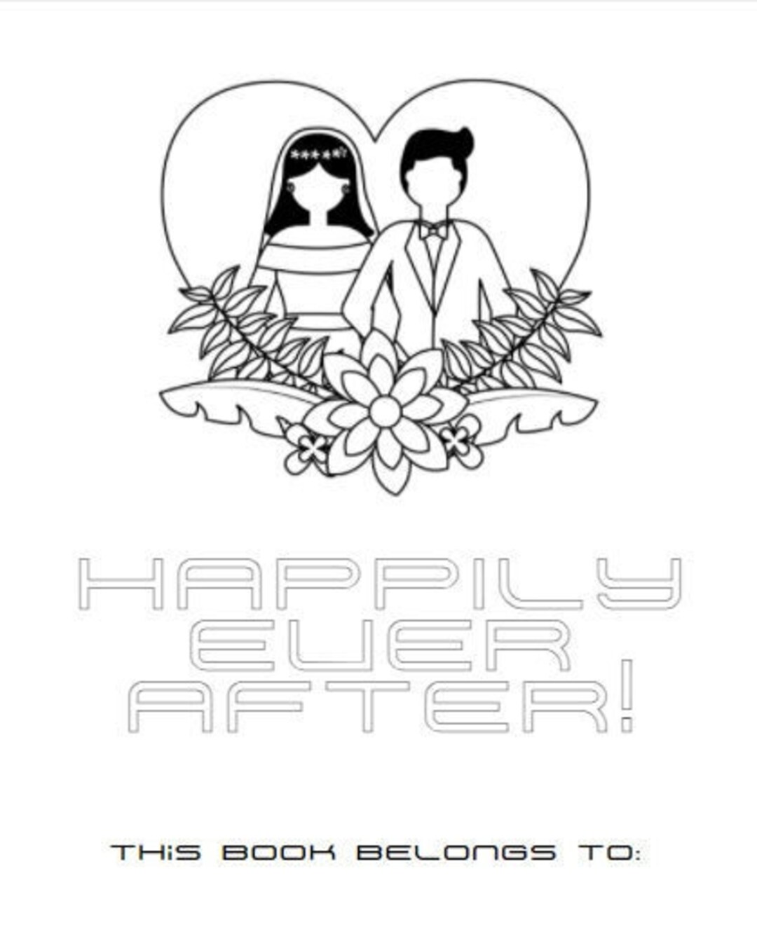 Wedding Coloring Book Printable Instant Download / Childrens' Activity