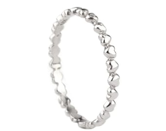 Hartenbandring | Hartjesring zilver 925 verguld | Sierlijke ring | Stapelring | Eenvoudige ring. R24