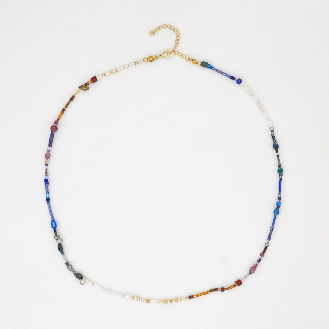 Colorful Seed Bead Choker Necklace Wire Neclace N61 Etsy