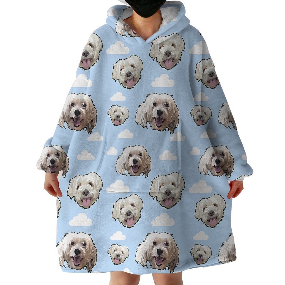 Custom Pet Hoodie Blanket Digital Pet Portait Etsy UK