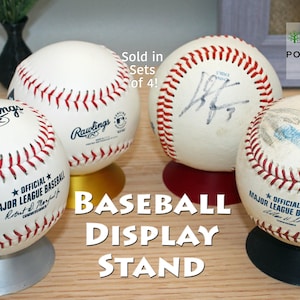 Baseball Display Stand - Different Colors (set of 4) - Shelf or Desktop Baseball - Birthday Baseball Gift - Home Run Display- Coach Gift