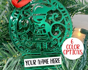 Custom Elf Christmas Ornament- Six Color Options- 2023 ornaments- Elf Ornament- Big Family Ornament- Ornament for him- for neighbor- wooden