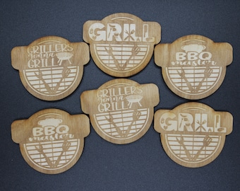 BBQ Grill Laser Cut Magnets – Funny Refrigerator Magnets, Dad Gift