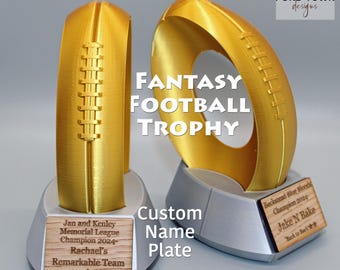 Trofeo de Fantasy Football personalizado - Opciones para varios años - Nombre del equipo grabado - Premio de oro - Ganador de la FFL - Campeón del 1.er lugar - Campeón de Fantasy 2025