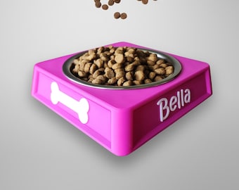 Personalized Dog Food Bowl, 8oz Pet Food Bowl, Custom Dog Feeding Stand, No Spill Pet Feeder, Custom Dog Gift