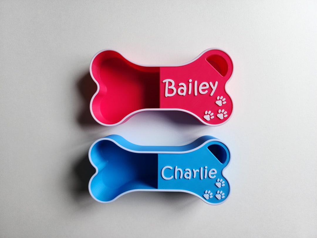 Personalized Dog Food Scoop With Accent Color, Bone Shaped Dog Food