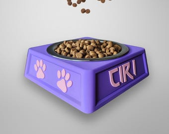 Personalized Dog Food Bowl, 16oz Pet Food Bowl, Custom Dog Feeding Stand, No Spill Pet Feeder, Custom Dog Gift