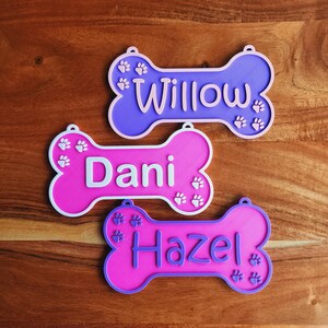 Image showcasing Personalized Dog Crate Sign, Custom Kennel Nameplate, Hanging Doghouse ...