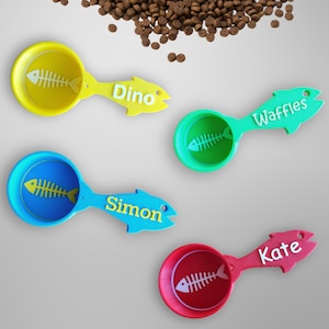 Personalized Cat Food Scoop, Pet Food Measuring Cup, Kibble Scoop, Custom Cat Gift Idea