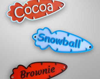 Personalized Bunny Cage Sign, Custom Rabbit Crate Nameplate, Hanging Hutch Decor, Bunny Gift Idea